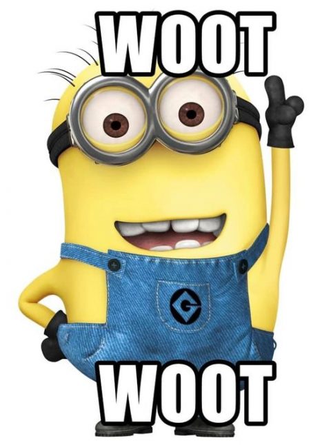 clipart of minion saying "woot woot"